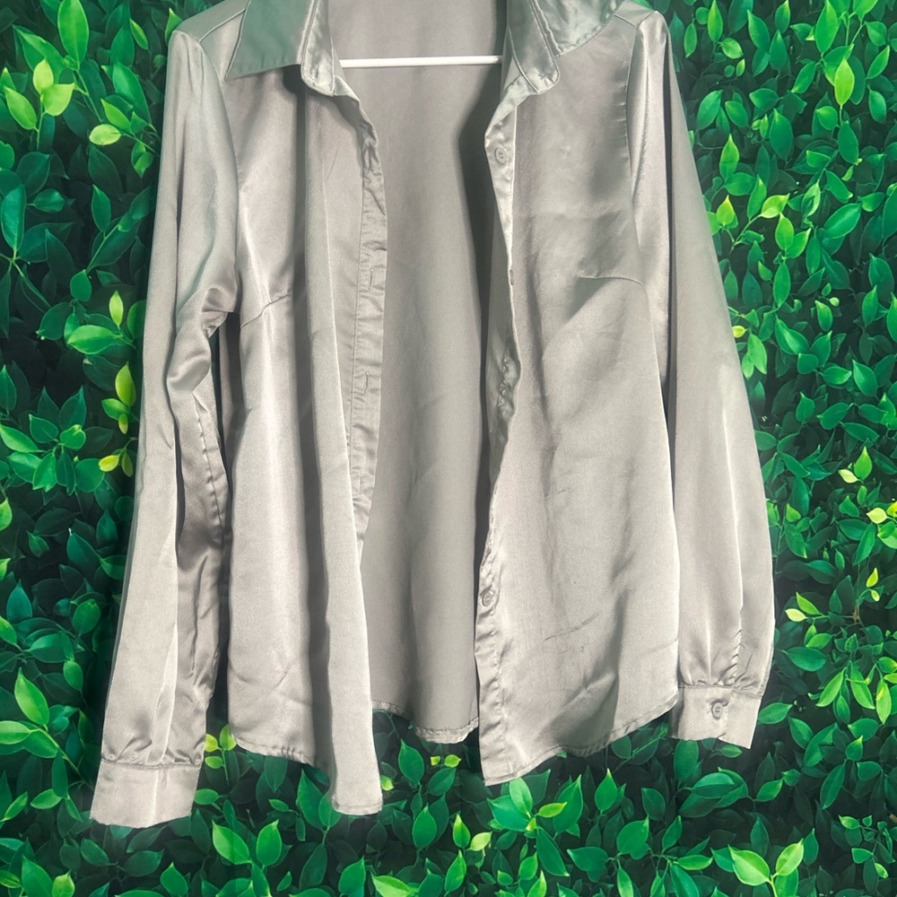 Women’s Gray Silk Shirt